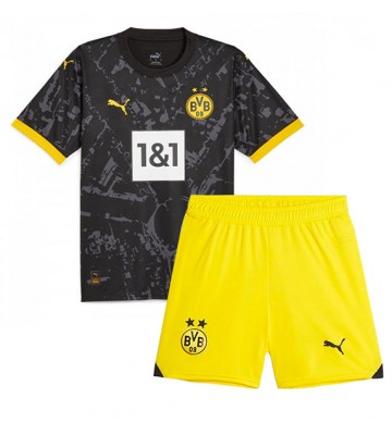 Borussia Dortmund Bortaställ Barn 2023-24 Kortärmad (+ Korta byxor)